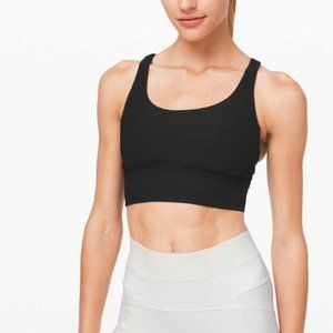 Black Ribbed Lulu Energy Bra Long Line | NWOT